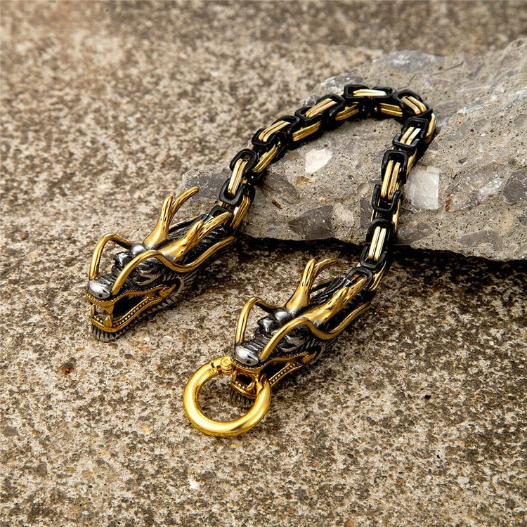 WorldNorse Armband mit zweiköpfigem Drachen aus der nordischen Mythologie