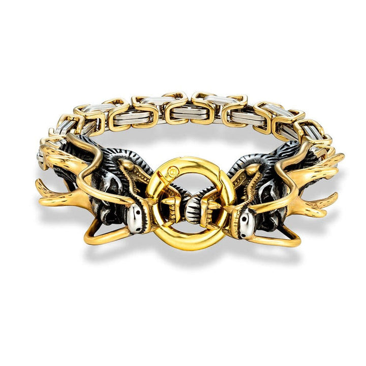 WorldNorse Armband mit zweiköpfigem Drachen aus der nordischen Mythologie