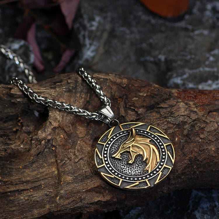 WorldNorse Halskette mit nordischem Wölfe-Symbol aus der Wikingerzeit
