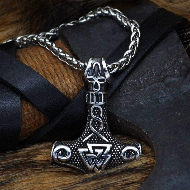 WorldNordische Wikinger-Halskette mit Thor , Mjölnir und Valknut