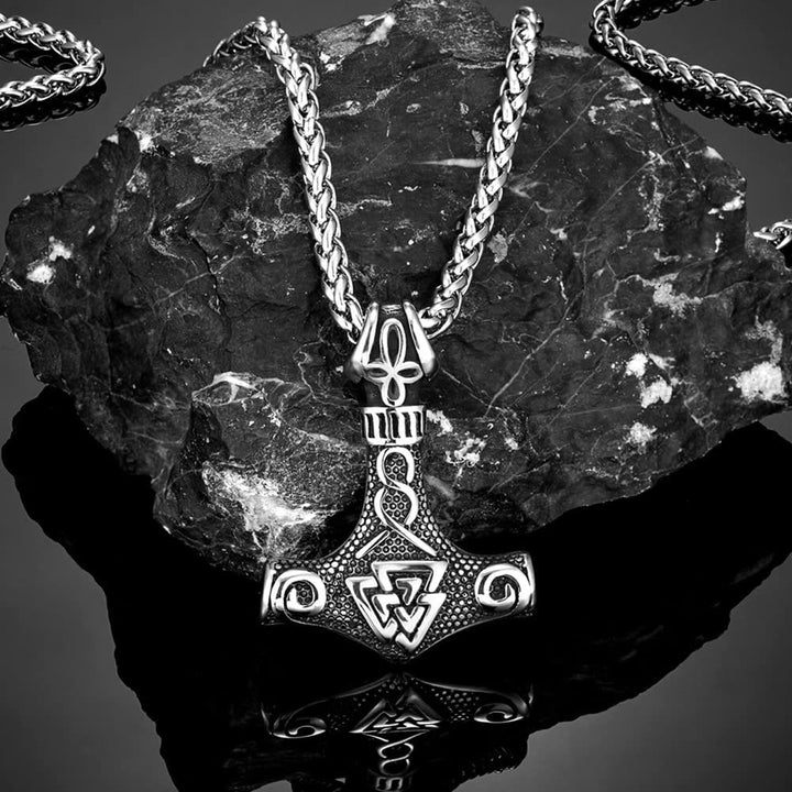 WorldNordische Wikinger-Halskette mit Thor , Mjölnir und Valknut