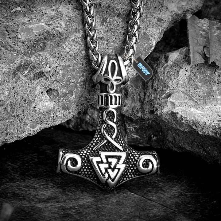 WorldNordische Wikinger-Halskette mit Thor , Mjölnir und Valknut
