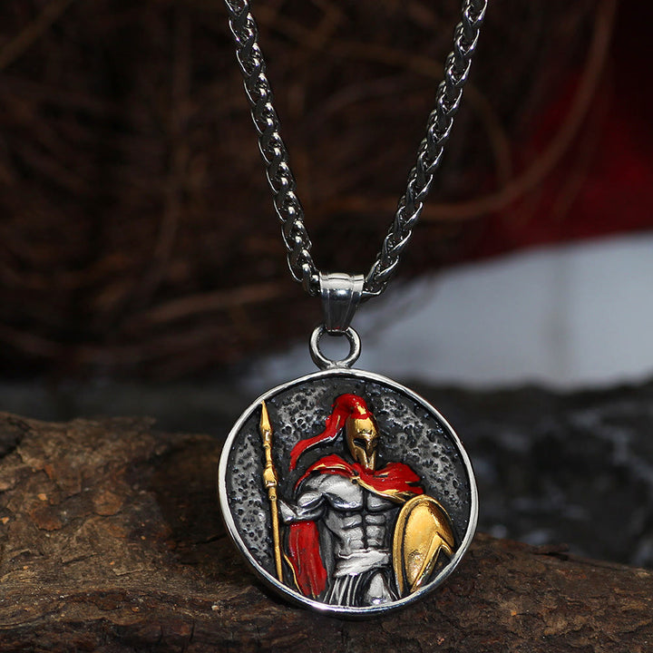 WorldNorse Halskette mit Spartacus-Krieger-Schildanhänger