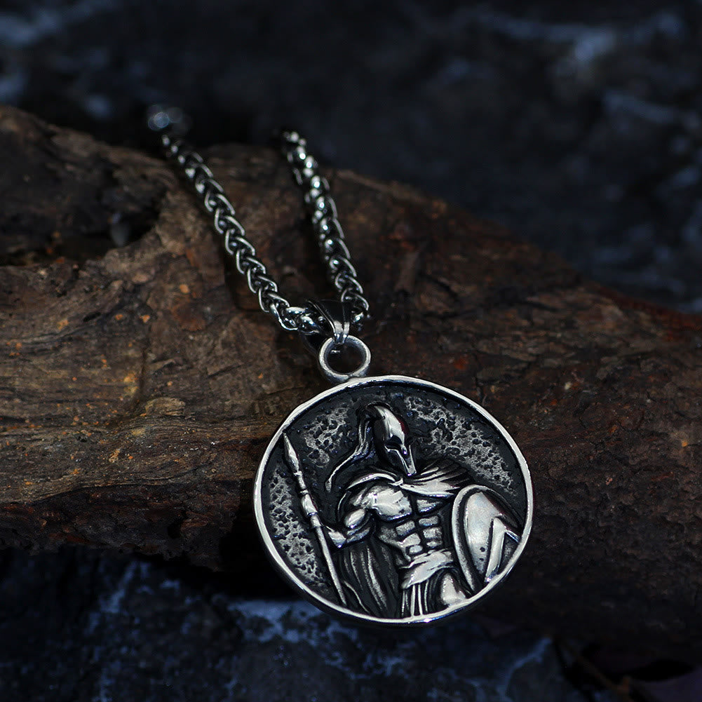 WorldNorse Halskette mit Spartacus-Krieger-Schildanhänger