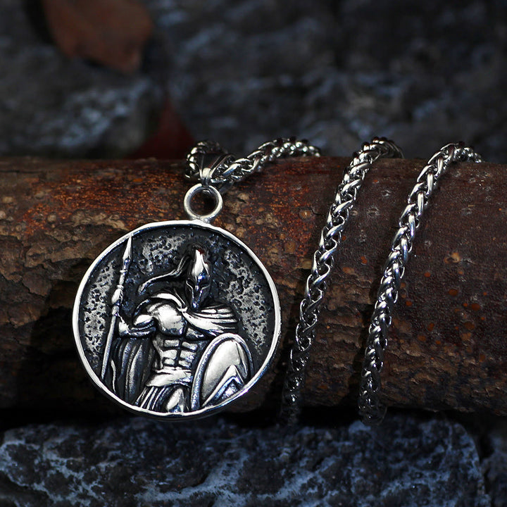 WorldNorse Halskette mit Spartacus-Krieger-Schildanhänger