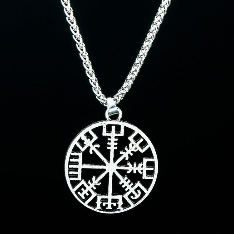 WorldNorse Klassische Wikinger-Halskette mit Vegvisir -Kompass