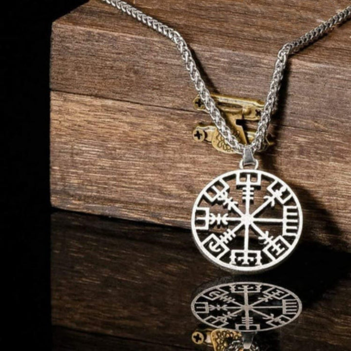 WorldNorse Klassische Wikinger-Halskette mit Vegvisir -Kompass