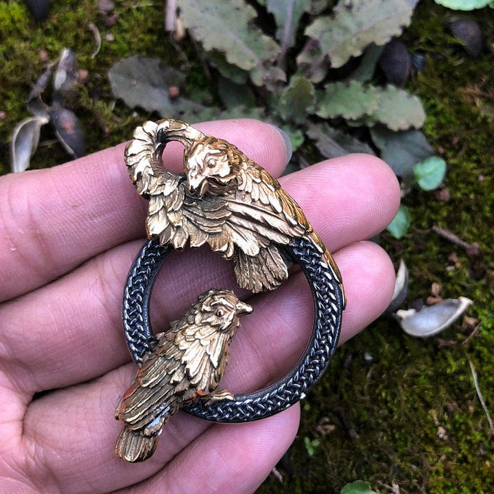 WorldNorse Handgefertigte Odins Raben Huginn and Muninn Halskette