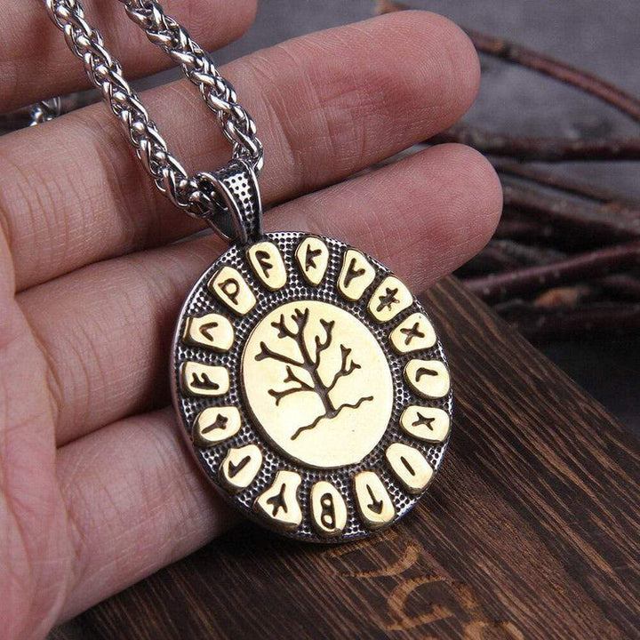 WorldNorse Baum des Lebens und Rune Symbol Halskette