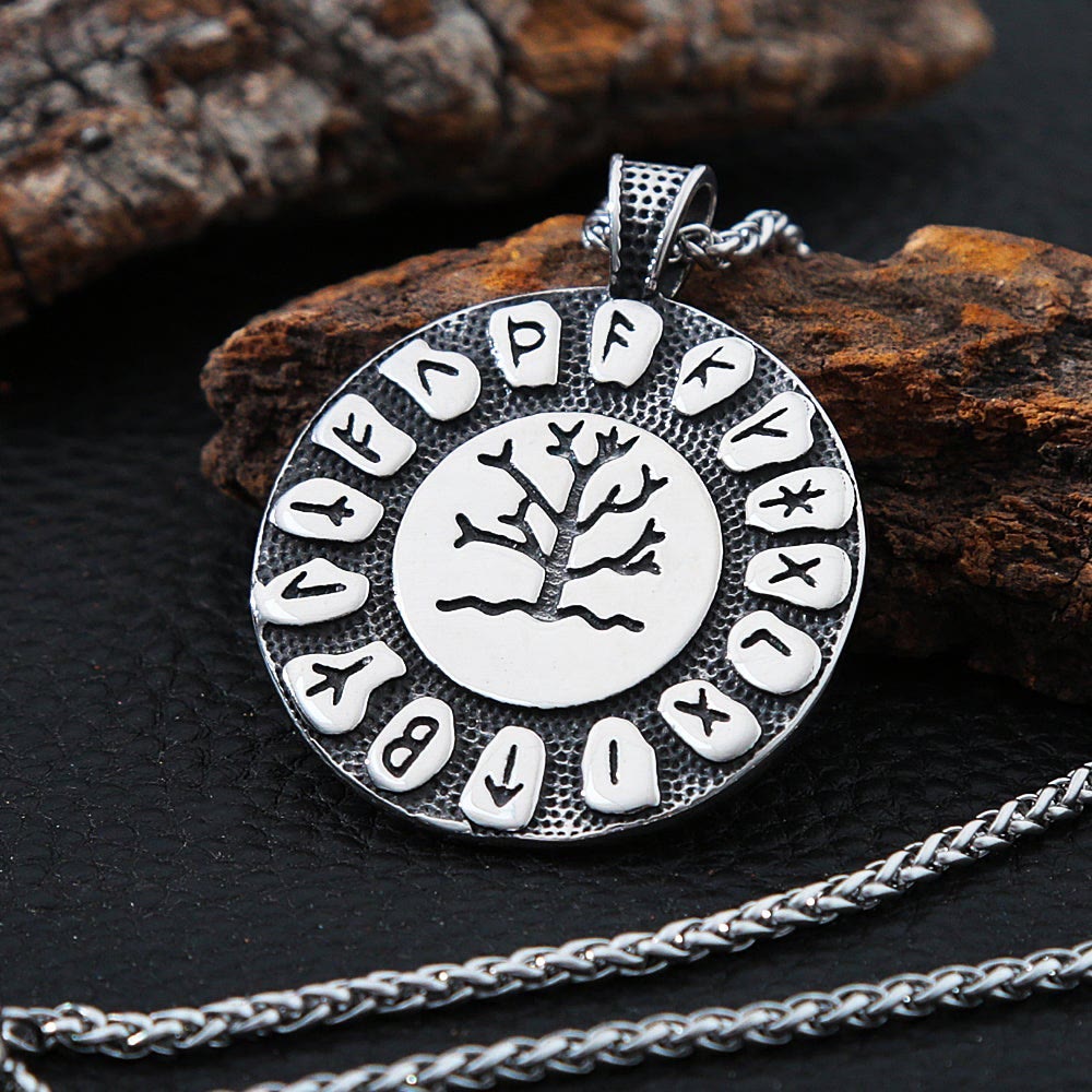 WorldNorse Baum des Lebens und Rune Symbol Halskette