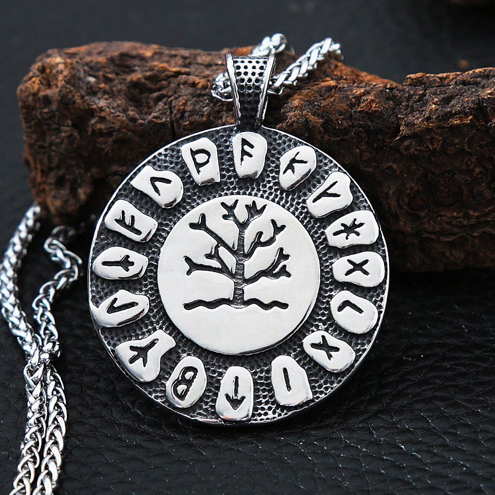 WorldNorse Baum des Lebens und Rune Symbol Halskette