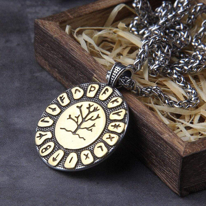WorldNorse Baum des Lebens und Rune Symbol Halskette