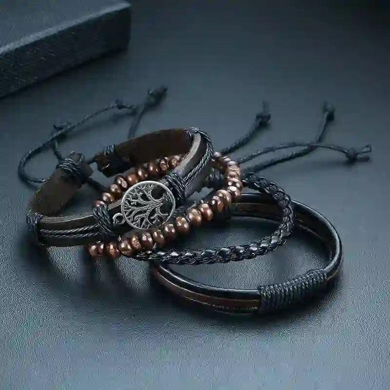 WorldNorse Baum des Lebens handgefertigtes Lederarmband