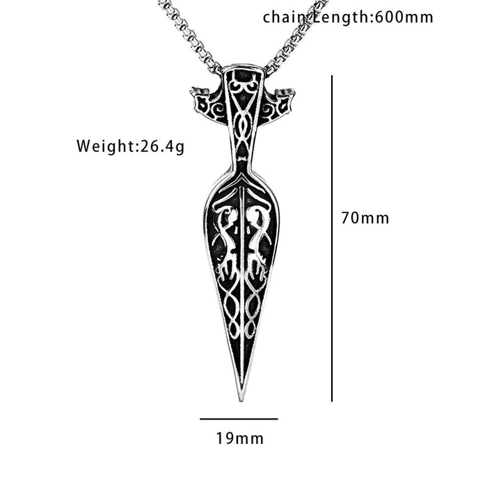 WorldNorse Halskette mit Anhänger mit Speerspitze aus Wikingerschwert