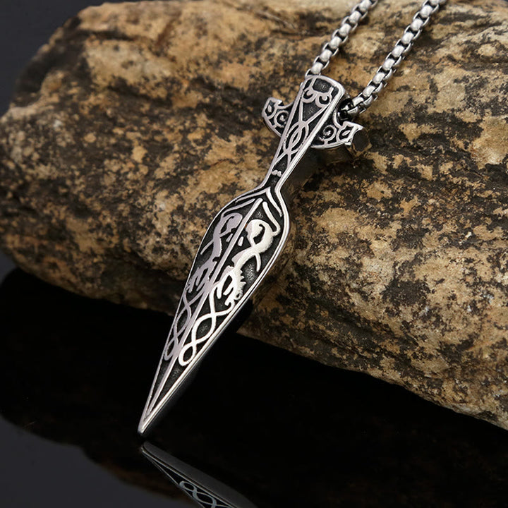 WorldNorse Halskette mit Anhänger mit Speerspitze aus Wikingerschwert