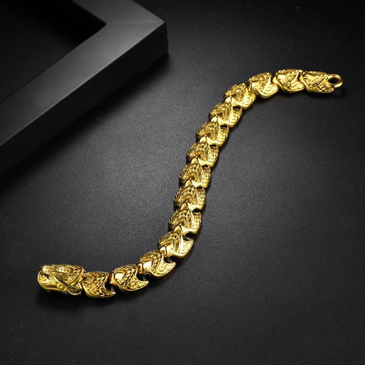 WorldNorse Das vergoldete Wikingerarmband mit Schlangenschuppen