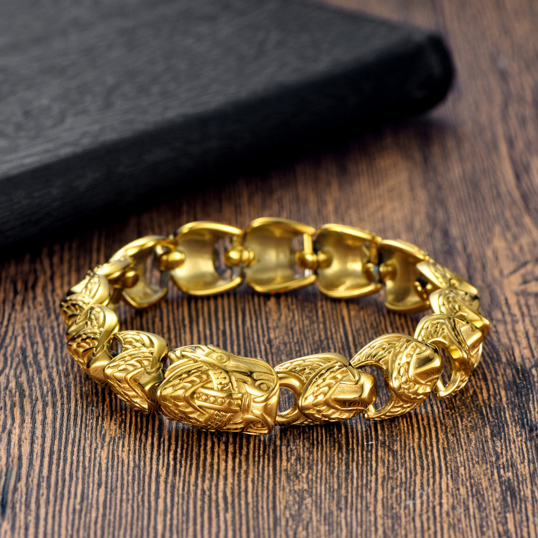 WorldNorse Das vergoldete Wikingerarmband mit Schlangenschuppen