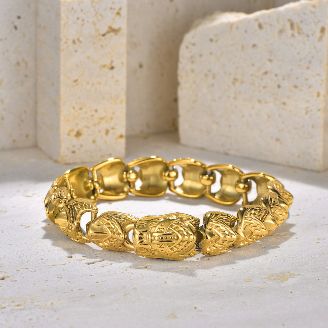 WorldNorse Das vergoldete Wikingerarmband mit Schlangenschuppen