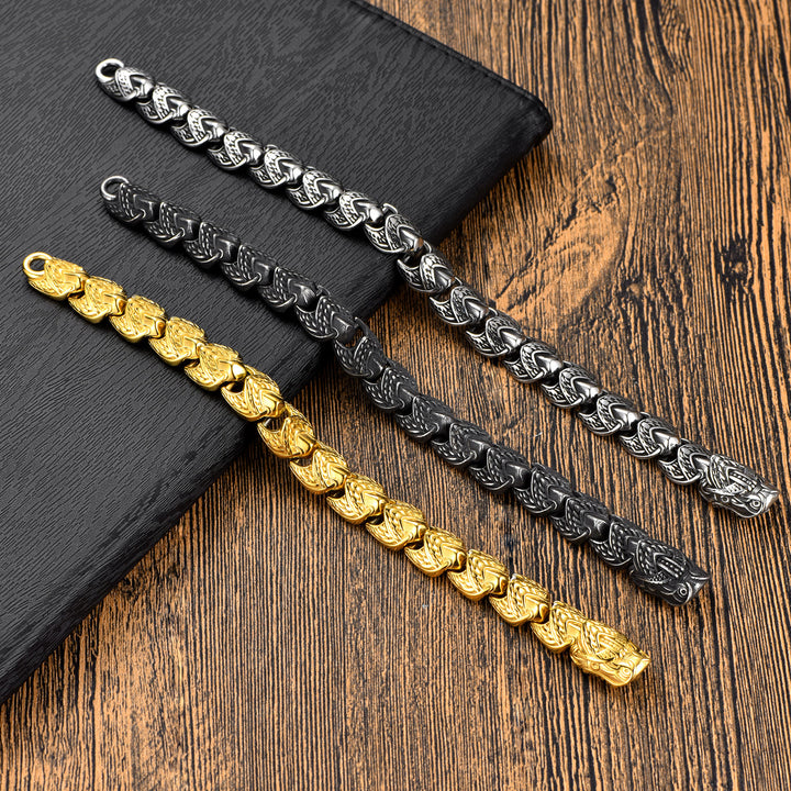 WorldNorse Das vergoldete Wikingerarmband mit Schlangenschuppen