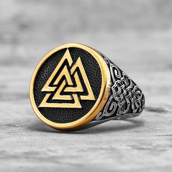 WorldNorse Keltischer Knoten und Valknut Wikinger Ring