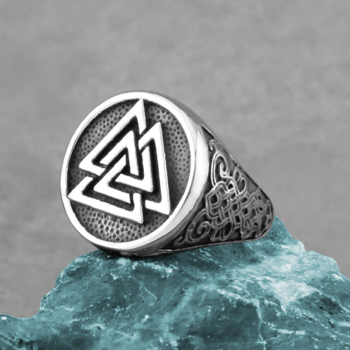 WorldNorse Keltischer Knoten und Valknut Wikinger Ring