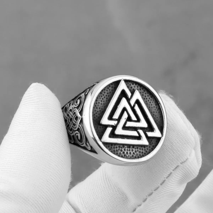 WorldNorse Keltischer Knoten und Valknut Wikinger Ring