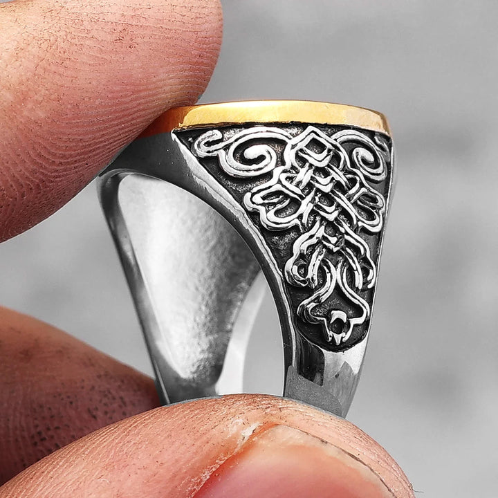 WorldNorse Keltischer Knoten und Valknut Wikinger Ring