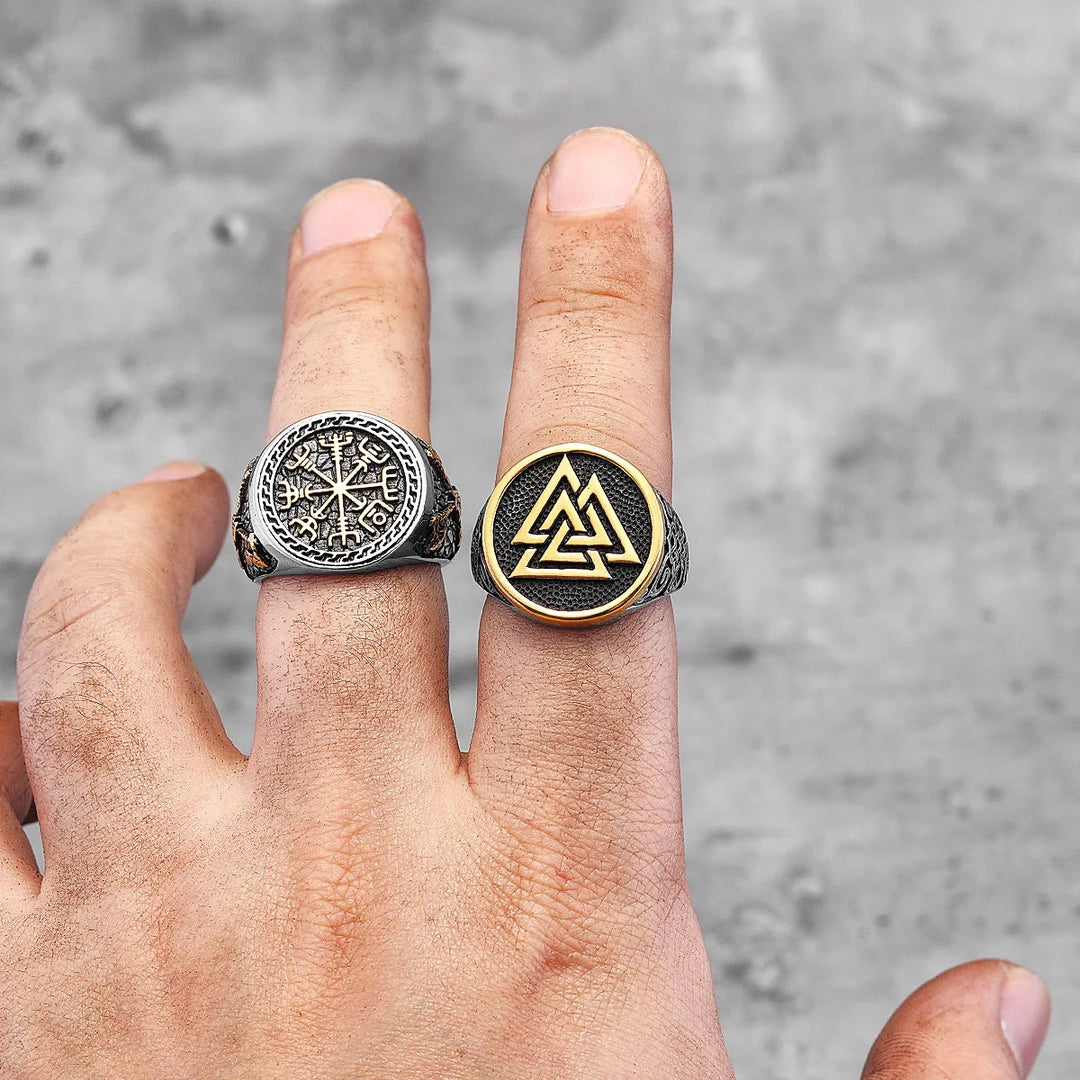 WorldNorse Keltischer Knoten und Valknut Wikinger Ring