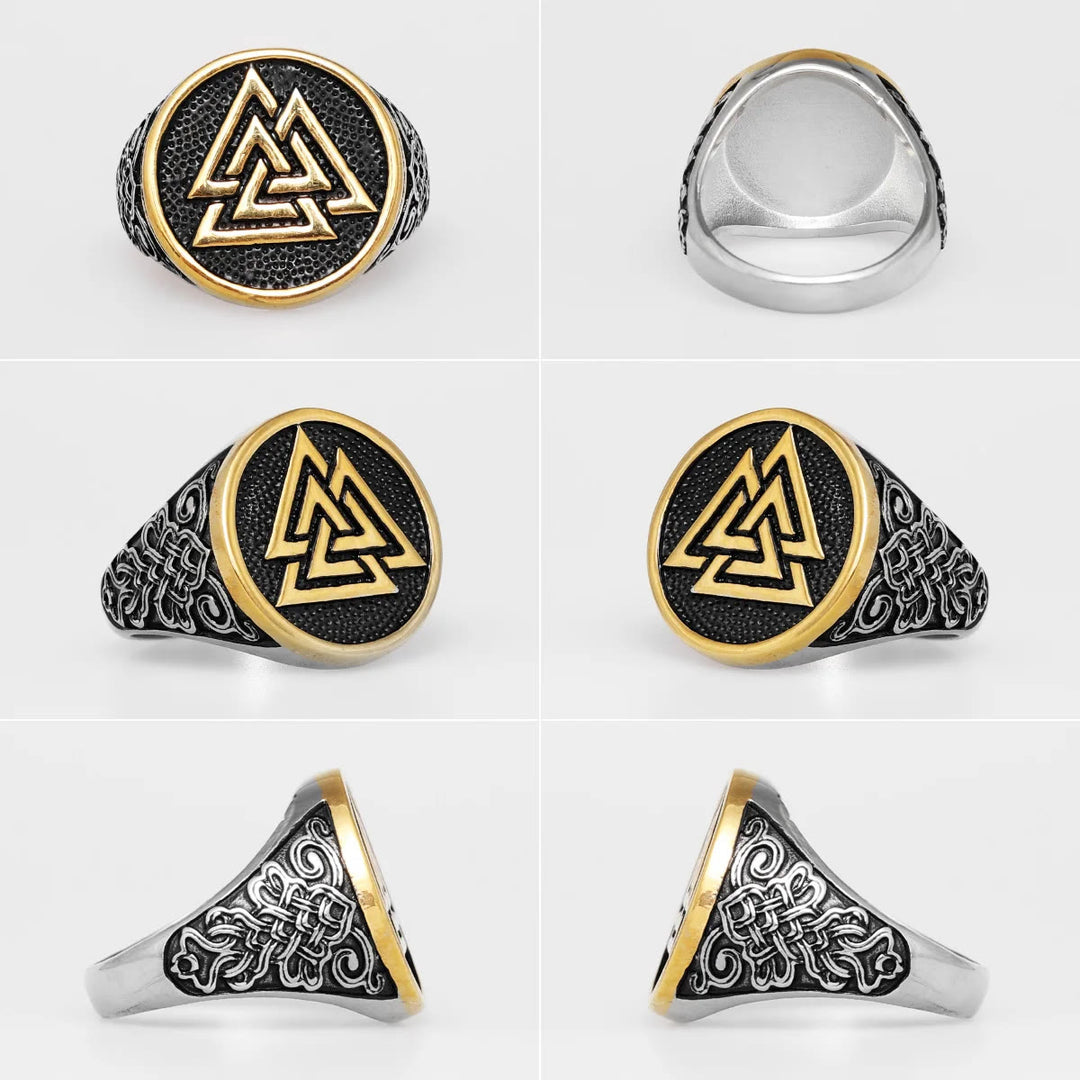 WorldNorse Keltischer Knoten und Valknut Wikinger Ring