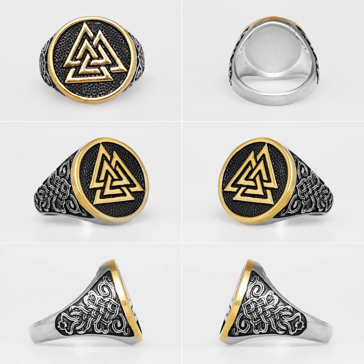 WorldNorse Keltischer Knoten und Valknut Wikinger Ring