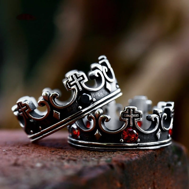 WorldNorse Gothic Krone Muster Kreuz Abstrakt Ring