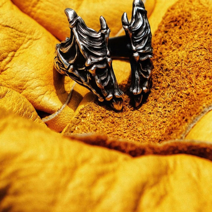 WorldNorse Retro-Drache, geschnitzter Drachenschuppenring