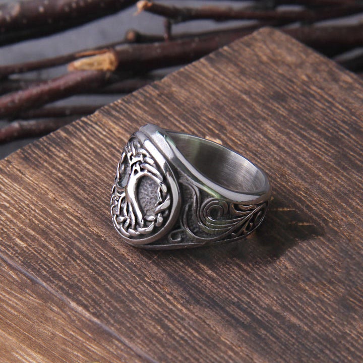 WorldNorse Vintage Yggdrasil Baum des Lebens Edelstahlring