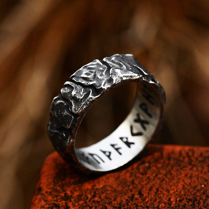 WorldNorse Stone Rune Edelstahl Wikingerring