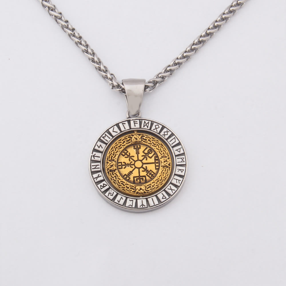 WorldNorse Halskette mit drehbarem Wikinger-Kompass Vegvisir