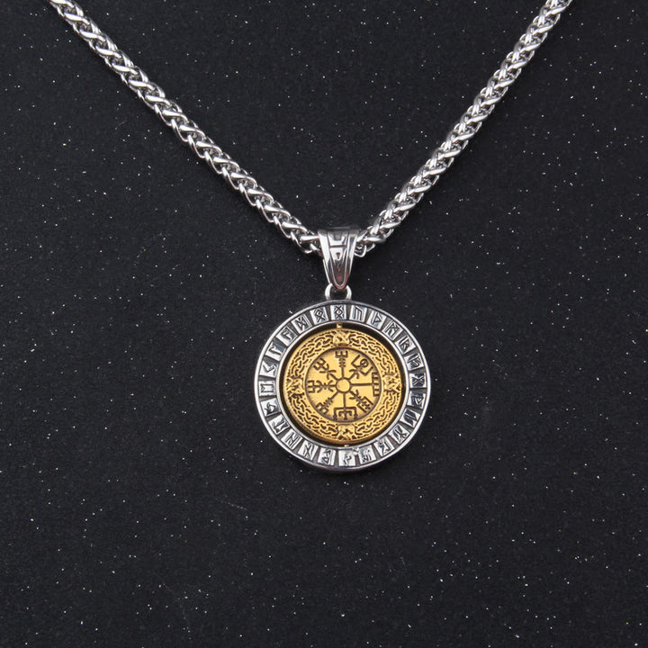 WorldNorse Halskette mit drehbarem Wikinger-Kompass Vegvisir
