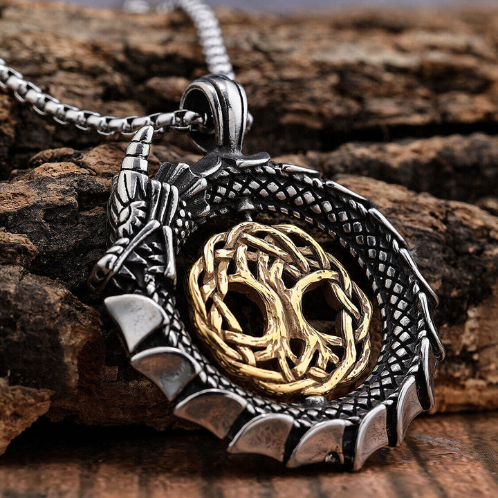 WorldNorse Jormungandr Halskette mit Lebensbaum