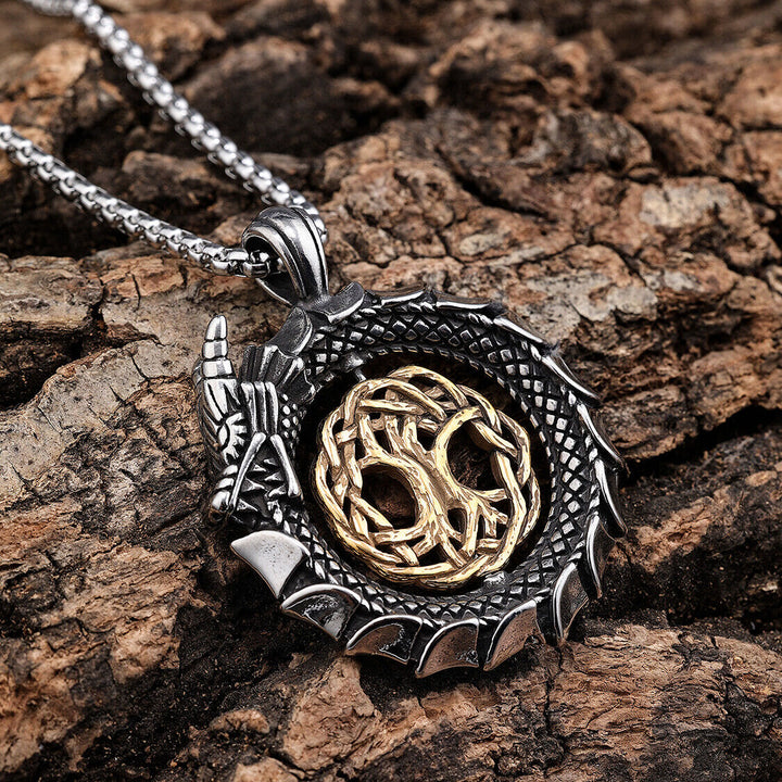 WorldNorse Jormungandr Halskette mit Lebensbaum
