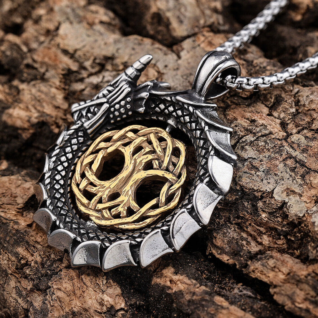 WorldNorse Jormungandr Halskette mit Lebensbaum