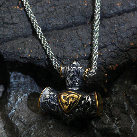 WorldNorse Thors Hammer Mjölnir Triquetra Anker Halskette