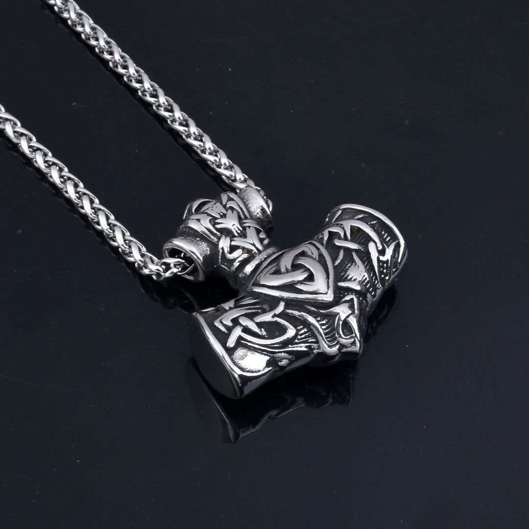 WorldNorse Thors Hammer Mjölnir Triquetra Anker Halskette