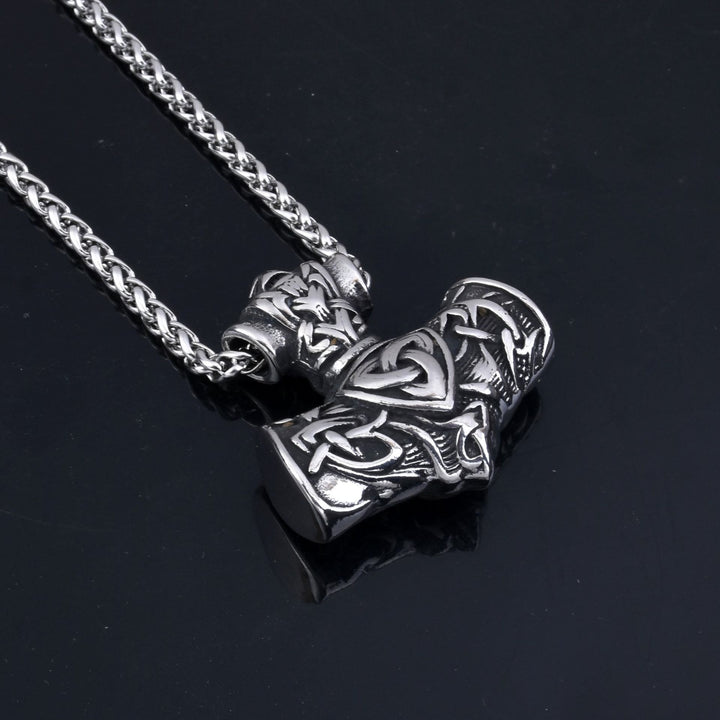 WorldNorse Thors Hammer Mjölnir Triquetra Anker Halskette