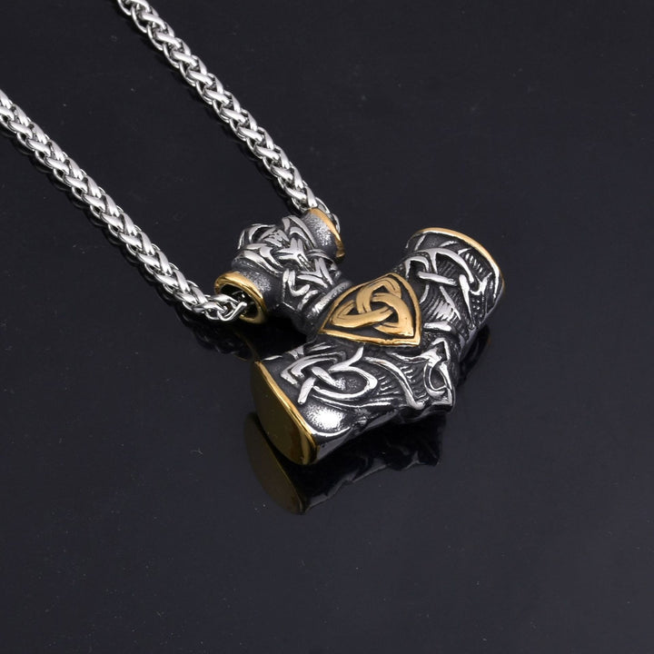 WorldNorse Thors Hammer Mjölnir Triquetra Anker Halskette
