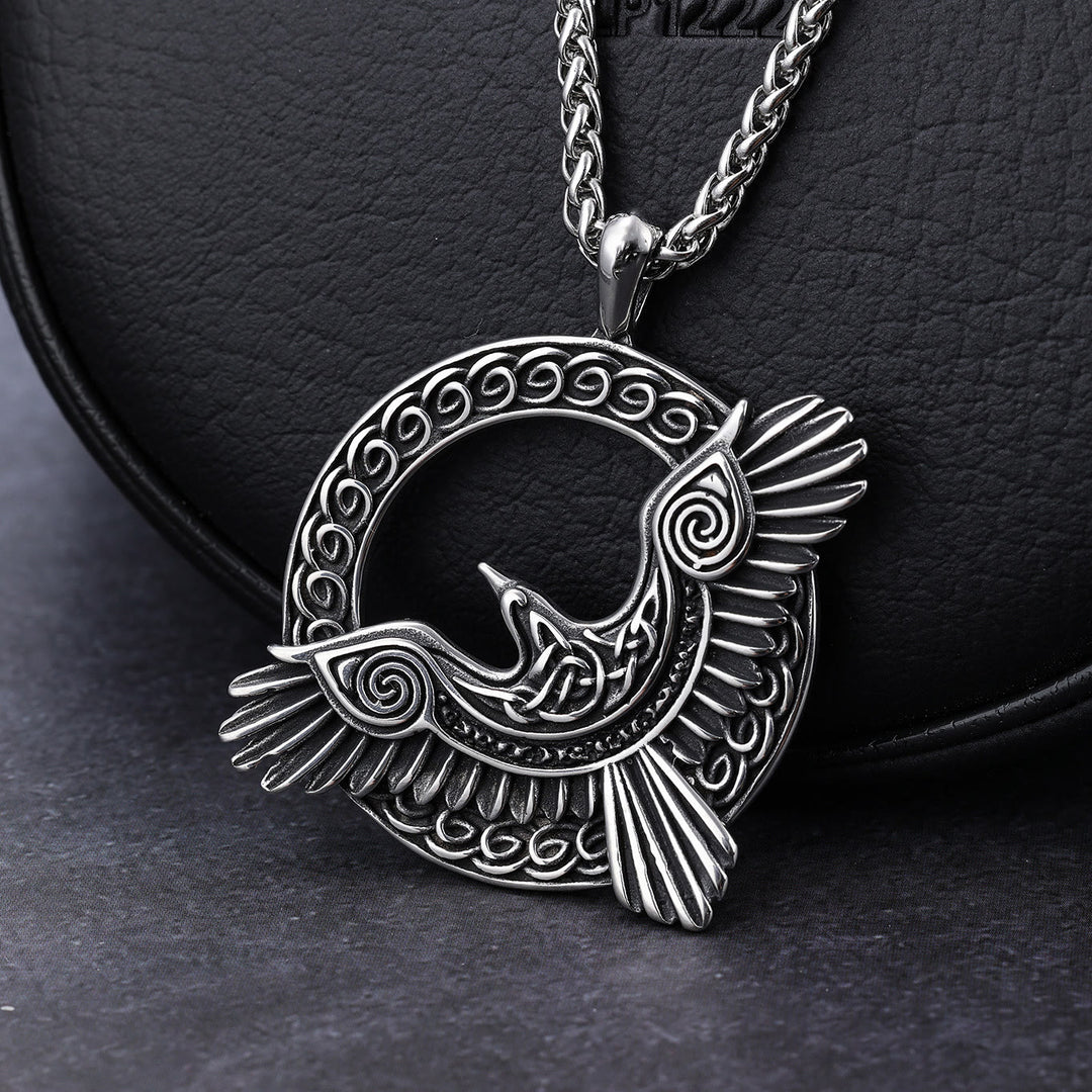 WorldNorse Anhänger mit Ton Wikinger Raven Design Halskette