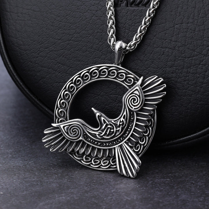 WorldNorse Anhänger mit Ton Wikinger Raven Design Halskette