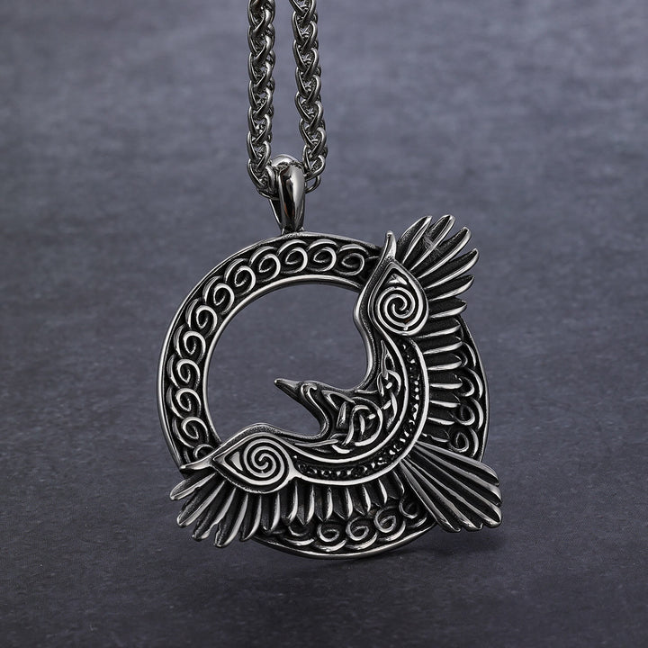WorldNorse Anhänger mit Ton Wikinger Raven Design Halskette