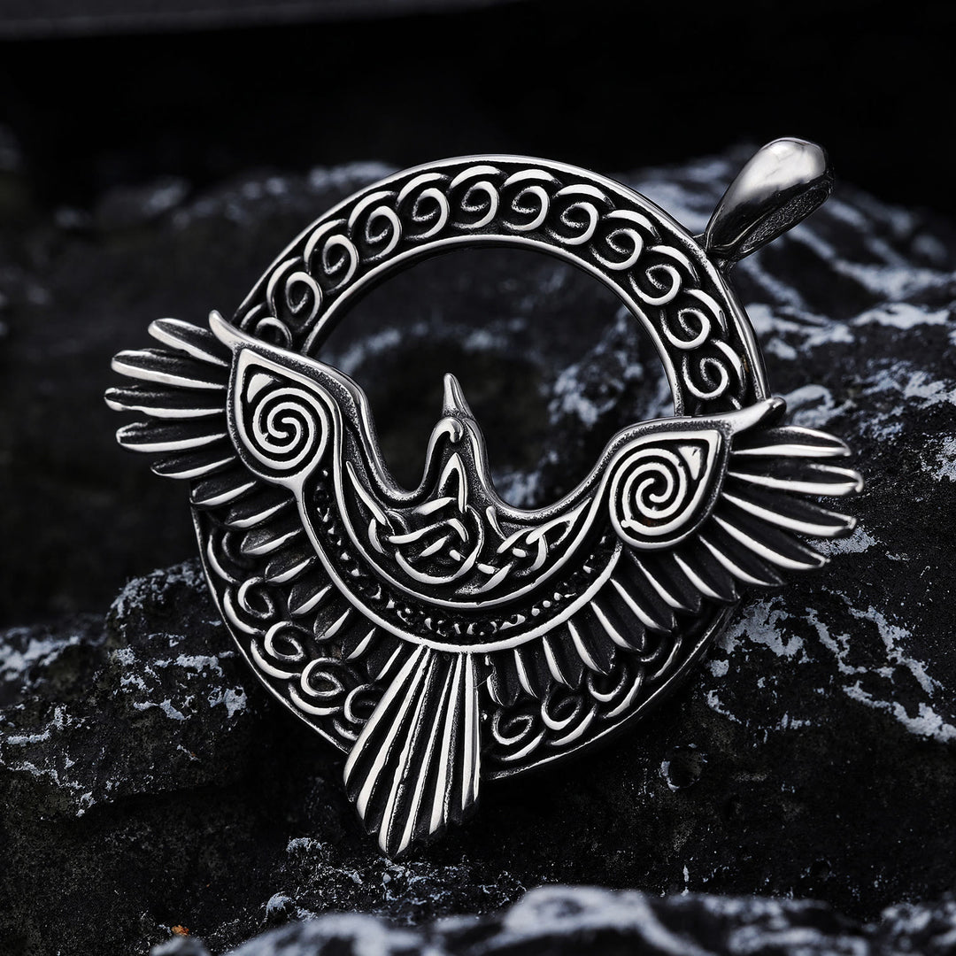 WorldNorse Anhänger mit Ton Wikinger Raven Design Halskette