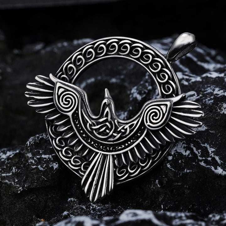 WorldNorse Anhänger mit Ton Wikinger Raven Design Halskette