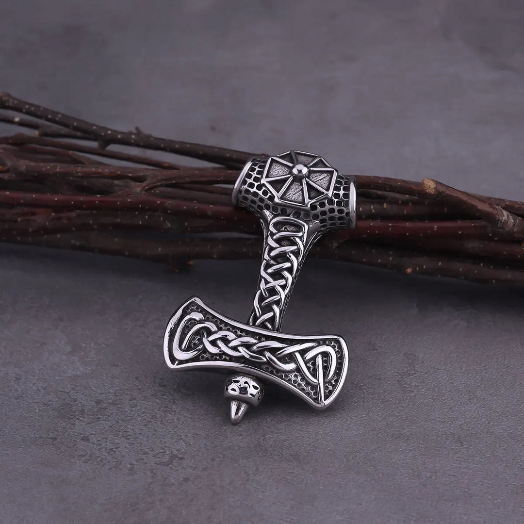 WorldNorse Celtic Endless Knot Thors Hammer Halskette