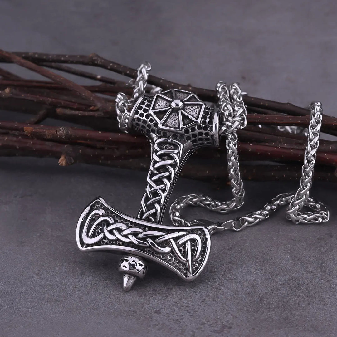 WorldNorse Celtic Endless Knot Thors Hammer Halskette